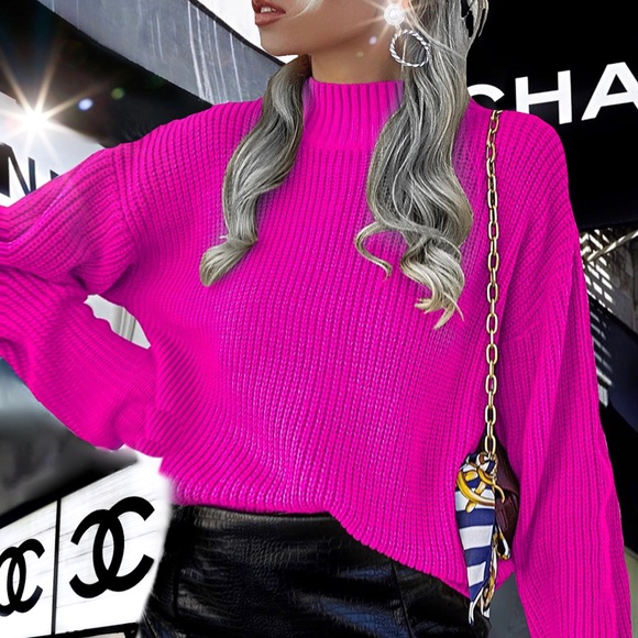 Ribbed Knit Mock Neck Sweater. - Picture 10 of 16